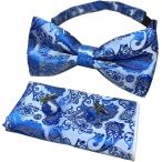  бабочка галстук pocket square запонки кнопка 3 позиций комплект peiz Lee рисунок bow Thai смокинг свадьба party ( королевский синий )