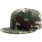 クロス フラットバイザーキャップ カモフラージュ 迷彩 ミリタリー 平ツバ 帽子 アウトドア (Camouflage,  58.0 cm)