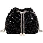  украшен блестками сумка женский симпатичный compact вечеринка портфель ( черный, 16x12x10cm)