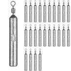 シンカー フリーリグシンカー 釣り 錘 おもり ルアー ドロップ スティック 円柱形 25個セット (シルバー,  10g)