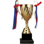  Trophy cup чемпионский кубок Golf лента имеется награждение праздник спорт Gold сувенир роскошный . товар металл 24.5cm ( золотой )