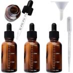 スポイトボトル 遮光瓶 目盛り付き ガラス製 アロマ 精油対応 小分け用 30ml 茶色瓶 x４本
