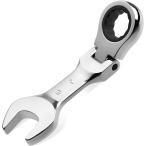 19mmフレックスヘッドラチェットコンビネーションレンチ SAE 72歯 フレキシブルヘッドギアレンチ (シルバー,  19mm)