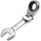 15mmフレックスヘッドラチェットコンビネーションレンチ SAE 72歯 フレキシブルヘッドギアレンチ (シルバー,  15mm)