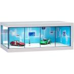 1/64 ジオラマ ガレージ ミニカー用 駐車展示場 LED照明付き ホットウィール トミカ マッチボックス 対応 モデルカー (ブルー)