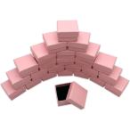 ギフトボックス アクセサリー ジュエリー 収納 正方形 無地 クラフト紙 24個セット (ピンク,  5cmx5cmx3cm)
