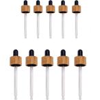 スポイト ガラス ドロッパー エッセンシャルオイル用 精油瓶対応 黒 5ml5本 15ml5本セット 竹キャップ 7cm (ブラック)