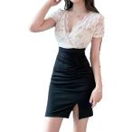 kyaba платье Mini платье высокий талия тугой One-piece девушка из кабаре вышивка sexy party .. чувство elegant ( белый, M)