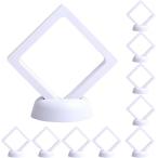  дисплей кейс ячейка для монет 10 шт. комплект 360 раз, красивый прозрачный плавающий рама искусственные ногти экспонирование драгоценнный камень ( белый )