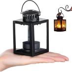  свечной фонарь Mini фонарь свеча держатель жаростойкий стекло ( черный )