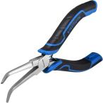 先細ラジオペンチベントタイプ 5インチ 滑り止めTPRグリップ 小型 軽量 作業工具 細かい作業 つかむ 曲げる アクセサリー (ブルー)