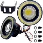 led フォグ ランプ イカリング ヘッド ライト cob 12v 3000lm 30w オートバイ バイク(ホワイト,  89mm)