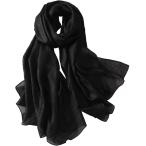  палантин шаль большой размер шарф свадьба party ... перо ткань одноцветный тонкий всесезонный UV меры ( черный )