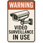 ブリキ看板 アメリカン 防犯カメラ プレート 屋外 サインボード 英語 アメリカン雑貨 インテリア (A,  横20cmx縦30cm)