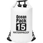  водонепроницаемый сумка сухой мешок большая вместимость плечо с ремешком сумка для персонала уличный морской спорт дайвинг ( белый, 15L)