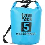  водонепроницаемый сумка сухой мешок большая вместимость плечо с ремешком сумка для персонала уличный морской спорт дайвинг ( голубой, 5L)