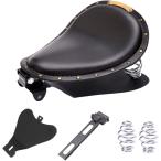 ショッピングチョッパー 【互換品】 バイク用ソロシート 合革 クッション付 汎用 スプリング リベット MDM (ブラック)