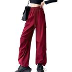  брюки-карго женский рабочие брюки ножек длина эффект тонкий длина Dance hip-hop уличный ( красный, L)