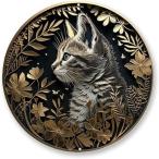  кошка metal wall искусство стена украшение оборудование орнамент дисплей скульптура интерьер aluminium витражное стекло (C)