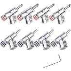  banana штекер коннектор терминал L знак аудио Jack динамик резьбовой фиксация 4mm ( rhodium металлизированный, красный 4 чёрный 4 итого 8 шт )