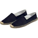 エンプティオ エスパドリーユ シューズ リネン風 スリッポン ローカット コンフォート アメカジ(ノワールブラック,  23.5 cm)