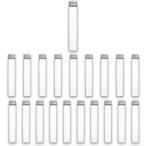 ガラス小瓶 透明 ミニボトル 蓋付き 密閉 小物収納 液体保存 おしゃれ容器 (シルバー,  30ml x 20個)