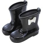 ショッピング長靴 キッズ 長靴 キッズ レインブーツ 子供 女の子 男の子 子ども レインシューズ 履きやすい 防水 (ブラック,  17.0〜18.0 cm)