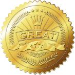  стикер .... наклейка Gold круглый золотой . тиснение большая вместимость диаметр 5cm почетный сертификат украшение медаль способ (GREAT, 300 листов )