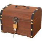  копилка Treasure Box ключ имеется юг столица таблеток . мелочь модный интерьер античный бардачок место хранения из дерева ( Brown, Medium)