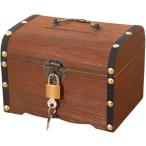  копилка Treasure Box ключ имеется юг столица таблеток . мелочь модный интерьер античный бардачок место хранения из дерева ( Brown, Large)