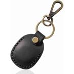 AirTag кейс винтажная обработка кожа брелок для ключа кольцо для ключей мелочь место хранения edy монета QUICPay монета кожа ( черный )