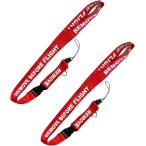 ショッピングネックストラップ フライトタグ 携帯 ネック ストラップ REMOVE BEFORE FLIGHT 航空 自衛隊 米軍(レッド,  2本)
