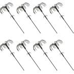 イカ フック 釣り セット 仕掛け ヤエン エギ 餌 アオリ 冷凍アジ 大 針 ヤリ 泳がせ 道具(ブラック 8本, 中)