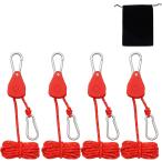  семья кемпинг оптимальный трос храповик 4 шт. комплект место хранения сумка имеется подъёмный блок тип палатка трос брезент трос свободный металлические принадлежности ( красный, 4 шт. входит .)