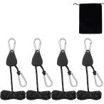  семья кемпинг оптимальный трос храповик 4 шт. комплект место хранения сумка имеется подъёмный блок тип палатка трос брезент трос свободный металлические принадлежности ( черный, 4 шт. входит .)