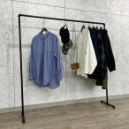 ショッピングハンガー ハンガーラック ガス管 アイアン 黒 パイプ インダストリアル 収納 什器 (ブラック,  幅150cmx高150cm)