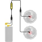 【互換品】空調作業服用 作業着互換ケーブル ファン 12V USB DC to 3段階風力調整 高 中 低 ユニバーサル MDM(ブラック)