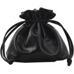 巾着バッグ ショルダーバッグ ミニショルダー 手提げ 小さめ レディース ミニバッグ (ブラック)