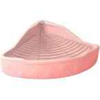 うさぎ トイレ 陶器製 噛まれにくく清潔 小動物・チンチラ・モルモット用 コンパクトで可愛い ペットトイレ(ピンク)