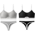  нижнее белье non тросик bla шорты верх и низ в комплекте sexy T-back свободный размер 2 листов ( серый черный, Free Size)