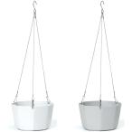  висячий посадочная машина декоративное растение тросик корзина цветочный горшок подвешивание ниже интерьер салон двор ( белый * серый, 15cm)