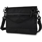  многофункциональный sakoshu сумка на плечо вспомогательный сумка двойной молния останавливаться вода застежка-молния цепочка для ключей kalabina имеется тонкий ( черный, M)