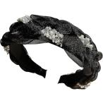  лента-ободок жемчуг biju- кручение сетка широкий объем головная повязка женский Корея способ ( черный, свободный размер )