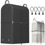 タイヤラックカバー 屋外 防水 8本 420D 厚手 タイヤカバー 両面利用可能 夜間反射 (両用設計,  L(73x85x170cm))