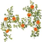 wall цветок искусственная зелень подвешивание ниже искусственный цветок чай rose роза оборудование орнамент интерьер ( orange, one размер )