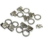 【Yahoo!ランキング1位入賞】キーホルダー作成金具 8個セット キーリング ハンドメイド レザークラフト DIY (シルバー,  大)