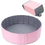 ボールプール ベビーサークル キッズ プレイ コンパクト 折りたたみ 室内 室外 収納袋付 (ピンク,  80cm)