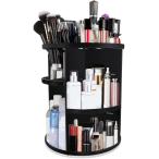  cosme box ящик для косметики косметика кейс для хранения настольный мульти- место хранения подставка 360 раз вращение бардачок большая вместимость N-J54( черный, средний )