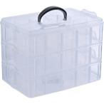 ベイブレード ケース 30個 おもちゃ 収納 パーツケース 半透明 仕切り おしゃれ (クリアホワイト,  24x16x18.5cm)