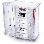  cosme box аксессуары место хранения косметика кейс для хранения настольный мульти- место хранения подставка акрил производства ювелирные изделия колье место хранения выдвижной ящик ( прозрачный )
